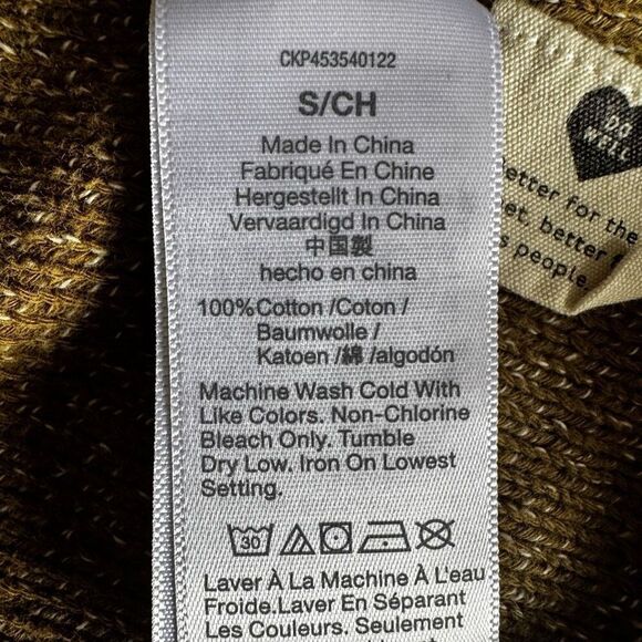 Madewell Button Down Cotton Boxy Cropped Long Sleeve Sweater Olive SZ S # 2394 - Picture 11 of 14